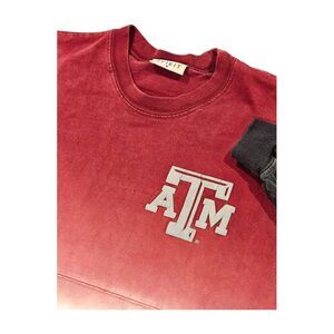 Texas A&M Aggies Spirit Jersey Long Sleeve Oversized Ombre Made In USA Women's M